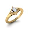 925 Sterling Silver Gold Vermeil 0.29 Cts Marquise Shape Moonstone Three Stone Wedding Women Ring