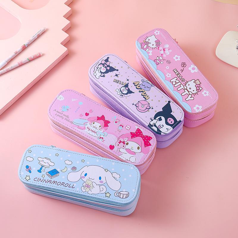 Double-Layer Cartoon Pencil Case - Kuromi, Cinnamoroll & My Melody for Boys and Girls