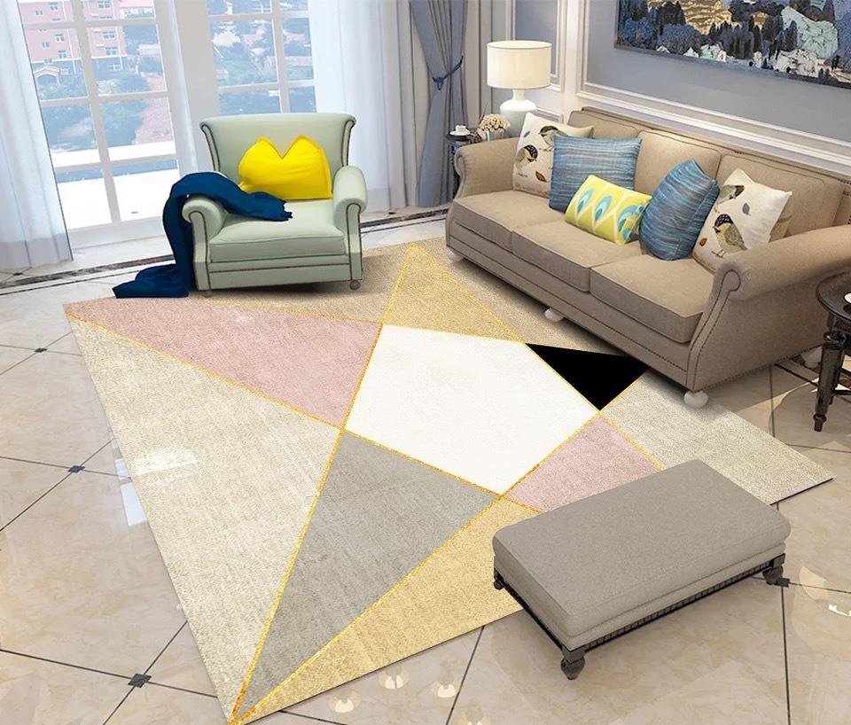 Geometric Abstraction Pattern Carpet Living Room Decoration Hallway Large Size Decor Rugs Bedroom Home Hotel Floor Mat Washable