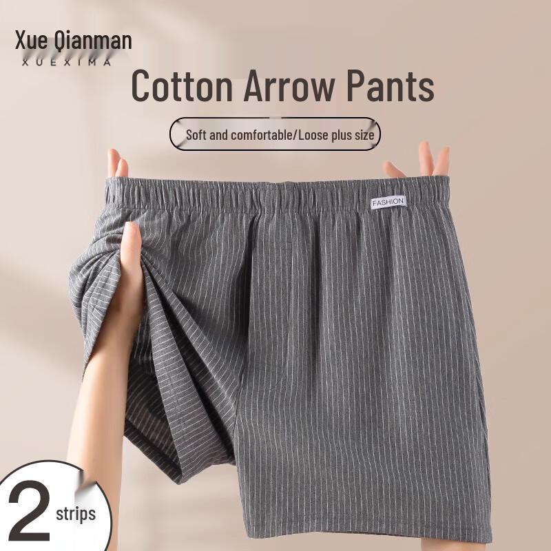 

Мужские боксеры-шорты Xueqiman из чистого хлопка свободного кроя, 2 шт. XL