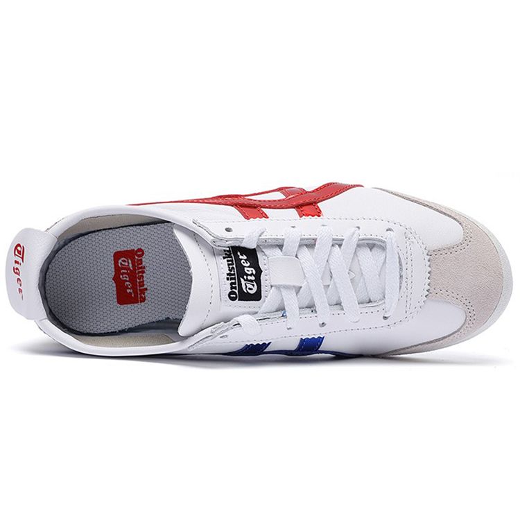 ONITSUKA TIGER Mexico 66 Comfortable Durable Low-Top Running Shoes Unisex Sneaker White Red Blue 1183A656-100