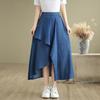 Plus Size High Waist Vintage Summer Casual Loose Long for Woman Denim Skirts Womens Skirt