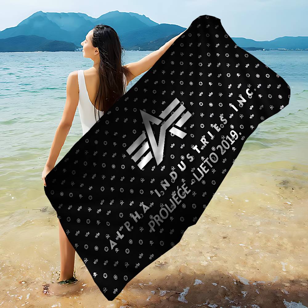 A-Alpha La I-Industries Logo Microfiber Beach Towel Absorbent Quick Dry Soft Yoga Swimming Resort Mountain Climbing Towel