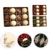 Holiday Tree Decorations Flocked Balls Decor Christmas Celebrations Brown White Complete Set Of Ornaments Cozy Atmosphere