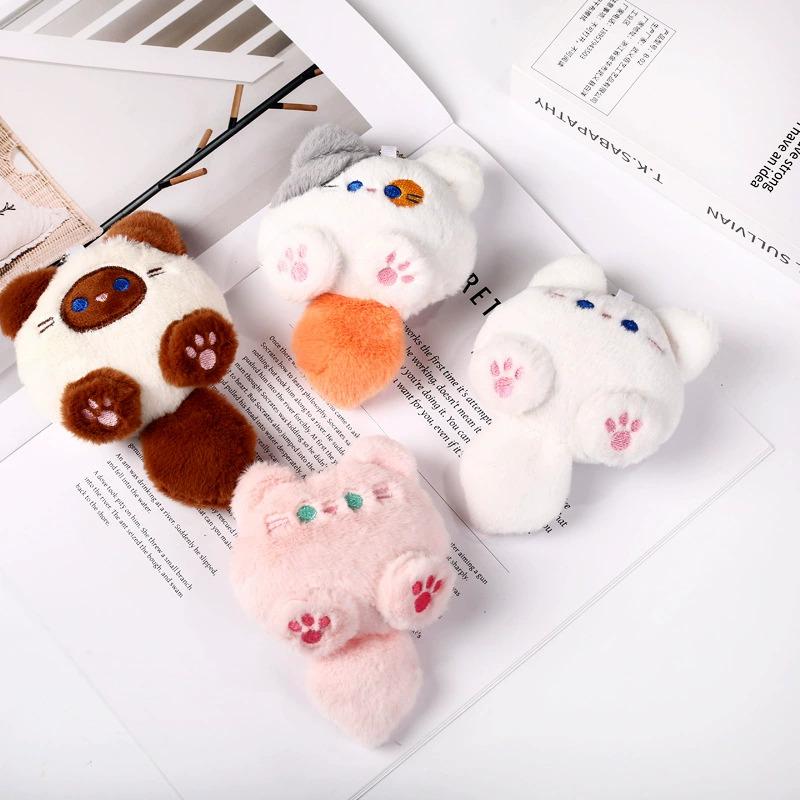New Creative Cartoon Cat Key Chain Plush Doll Can Be A Net Red Animal Unisex Backpack Key Doll Pendant Decorative Small Gifts