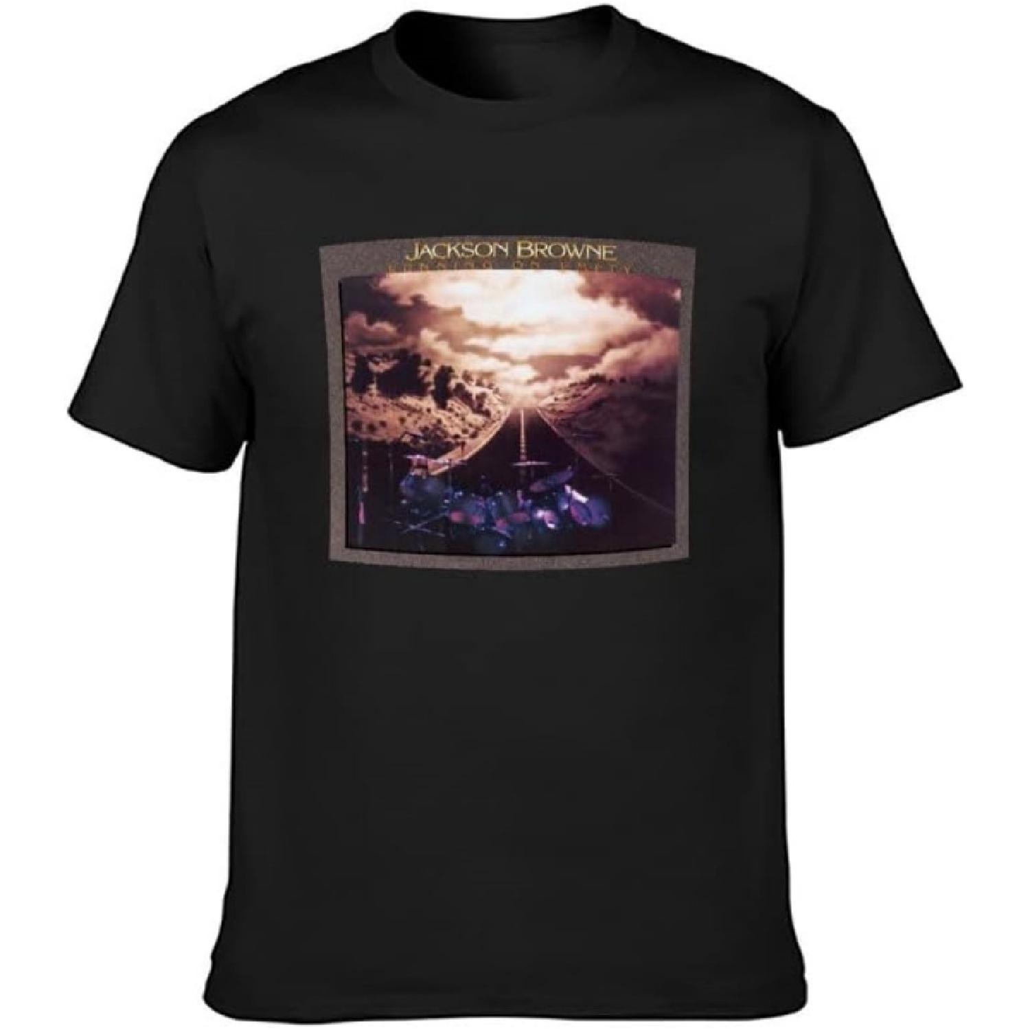 Jackson Browne Running On Empty Vinyl Cd Cover O-Neck 100% Cotton Short Sleeve Unisex T-Shirt S