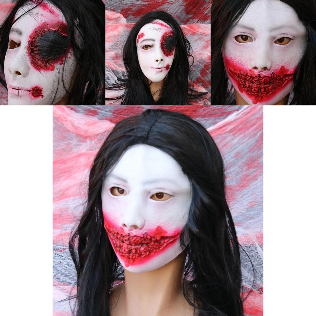 Halloween Yamamura Sadako Horror Mask With Latex Diy Face Cover For Costume Parties