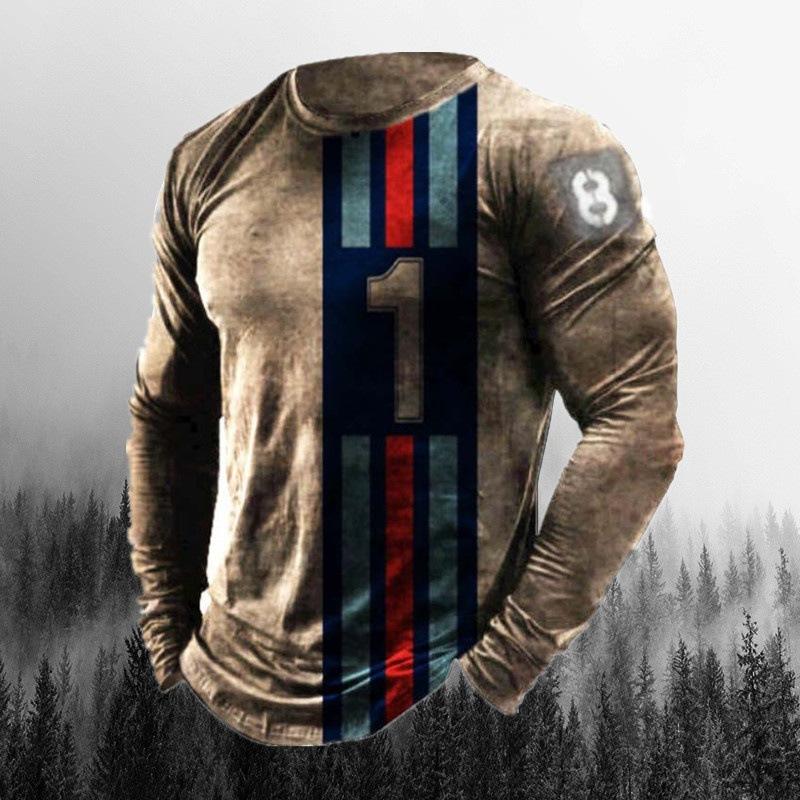 

Европейская и американская новая модная мужская футболка с длинным рукавом и принтом флага 5XL