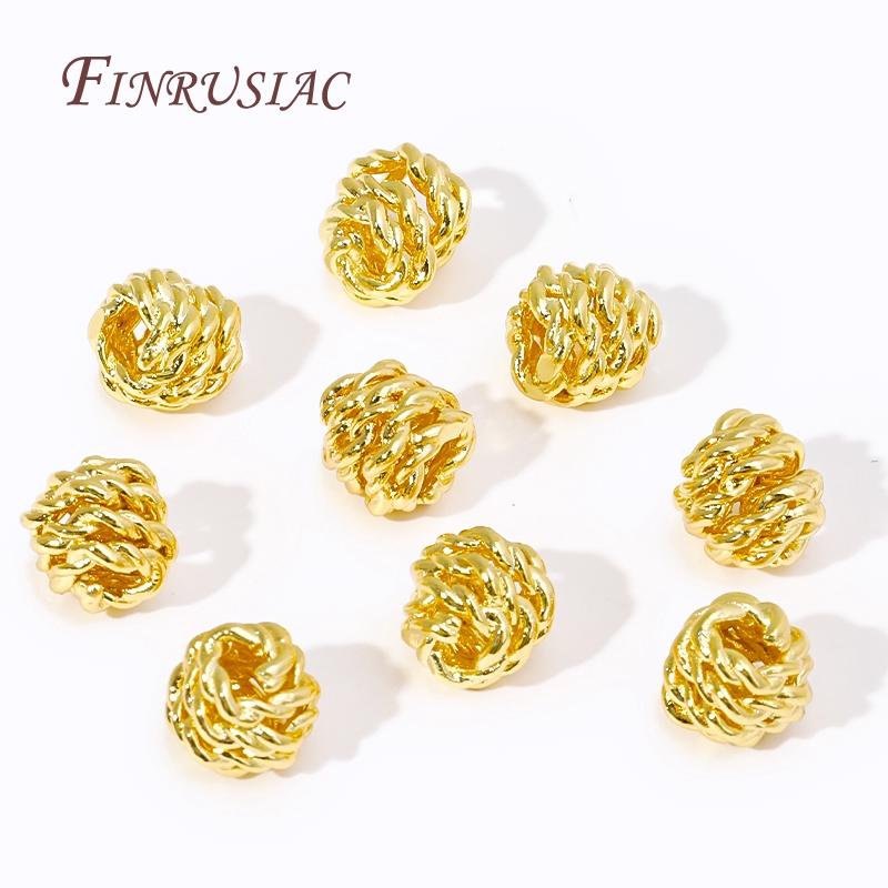 Metal Ball Weave Spacer Beads 18K Gold Plated Separator For Beads Bracelet Beads High Quality DIY Jewelry Accessories
