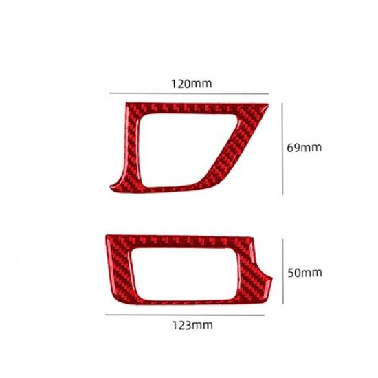 Red Carbon Fiber Interior Defogger Vent Cover Trim For Toyota Tacoma 2016-