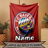 Custom Name Personalized FC Bayern Print Blanket, Home Decor, Bedroom, Sofa, Camping, Couch, Gifts for Birthday Christmas