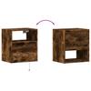 Wall Mounted Nightstand with LED Lights Smoked Oak