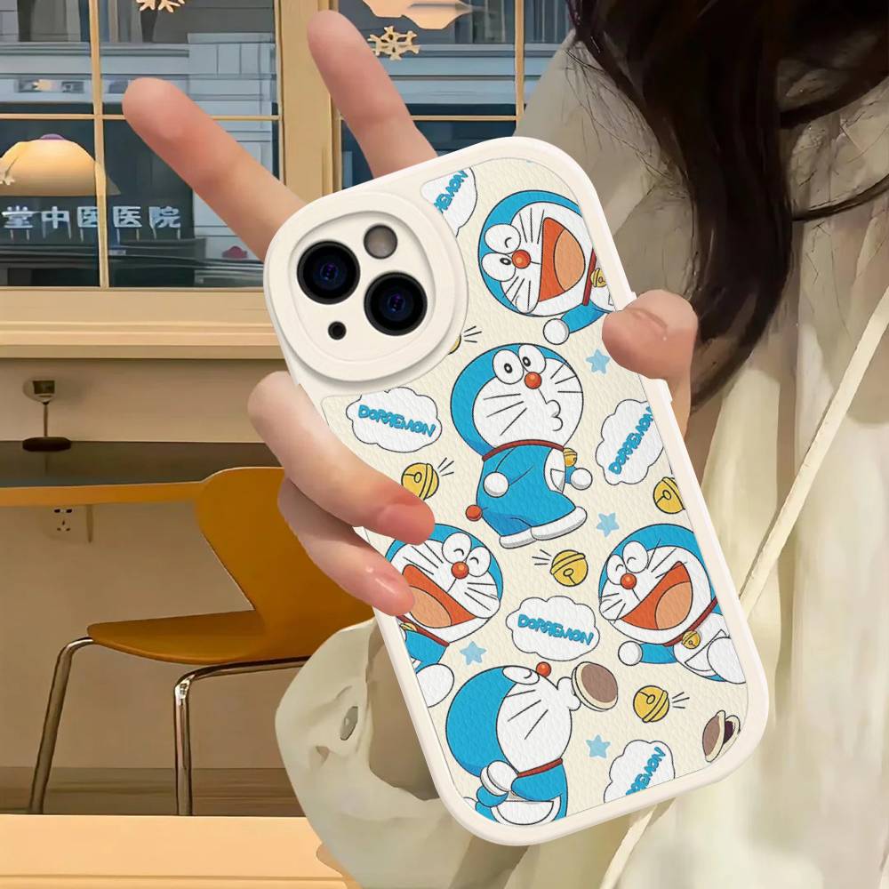 Cute Cartoon-u-Doraemons-t Phone Case For IPhone 16 15 14 13 12 11 Pro Max Plus Leather Shockproof Cover