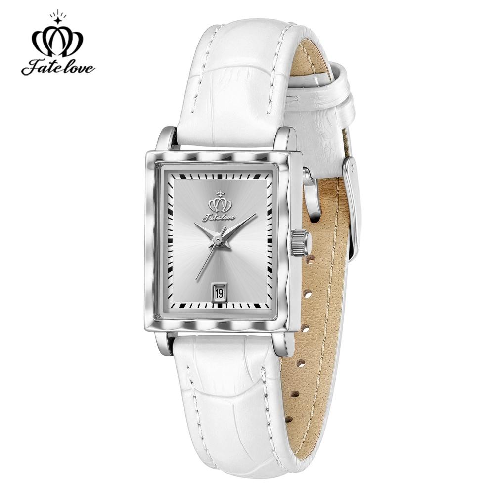 Fatelove 932 Luxury High Quality Women's Watches Calendar Date Square Dial Leather Strap Ladies Quartz Wristwatch