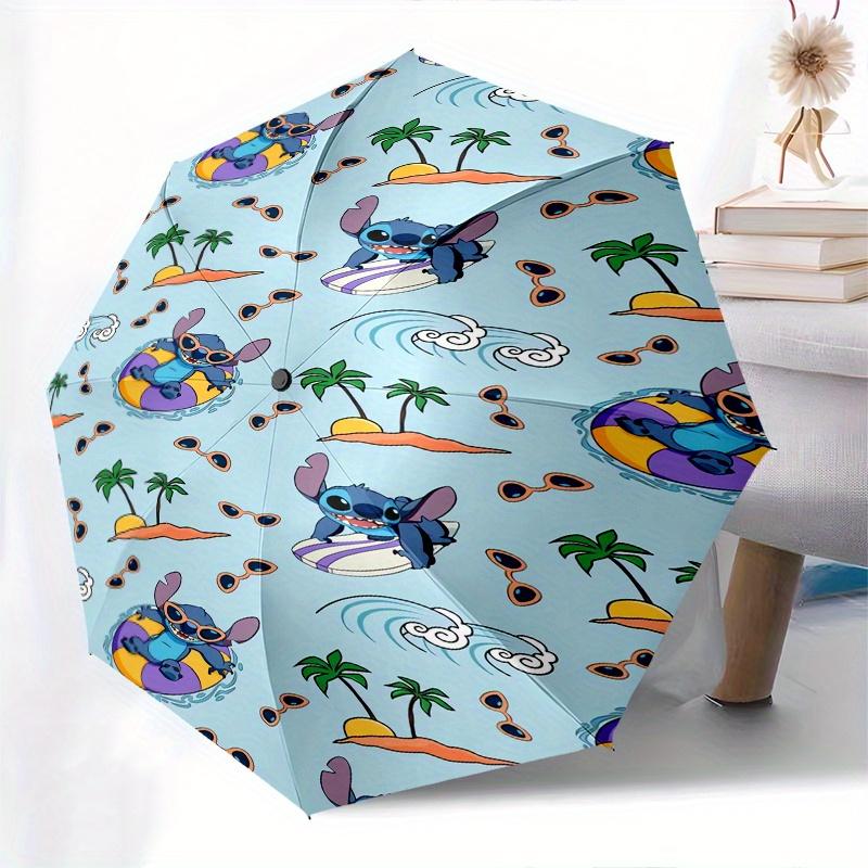 Disney Stitch,Beach Automatic Opening and Closing Umbrella   Suitable for all occasion and business umbrella, unisex portable tri fold small