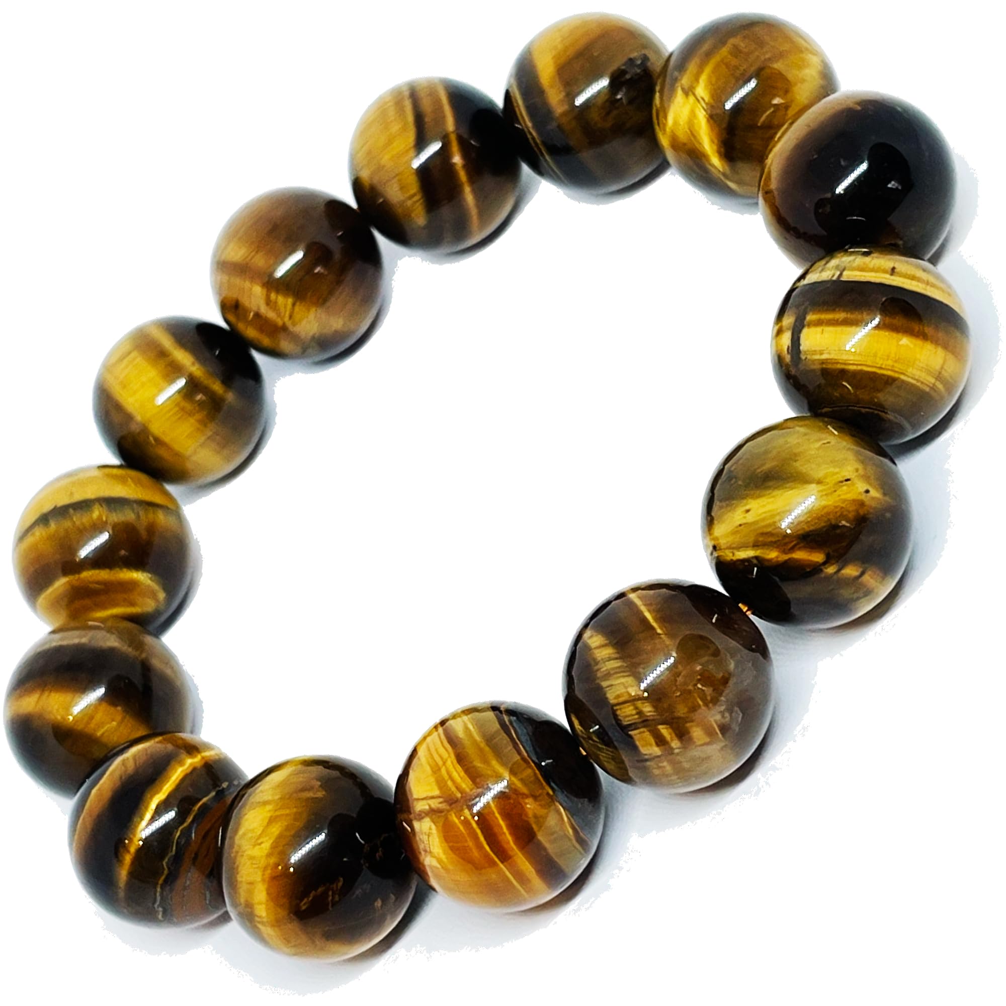 

Браслет из желтого тигрового глаза, четки, браслет из натурального камня, тигровый глаз, денежная удача, удача в работе [hibikurasu] (14мм)