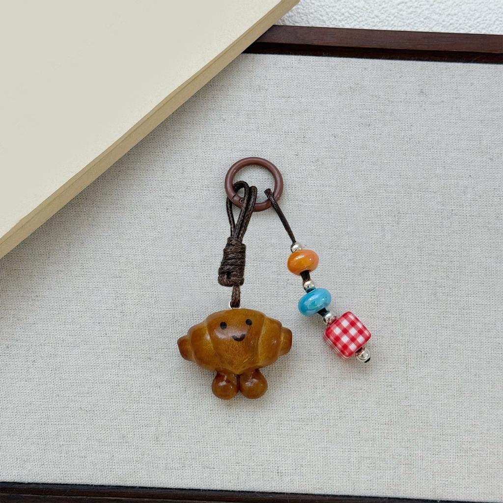 Chocolate Pretzel Bread Bag Pendant Cartoon Keychain Bags Charm Creative Gift For Stylish Individuals Baking Enthusiasts