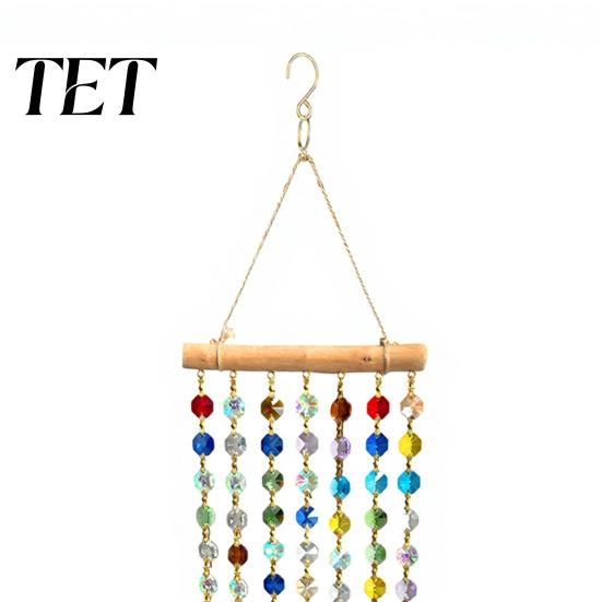 Sunlight Reflector for Balcony Crystal Suncatchers, Window Crystals Hanging Suncatcher, Colorful Glass Beads Chain Boho Wall Decor Wind Chimes Garden