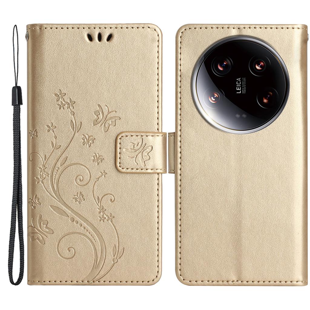 Für Xiaomi 14 Ultra Brieftaschen-Handyhülle Schmetterlingsmuster PU-Leder Klapphülle