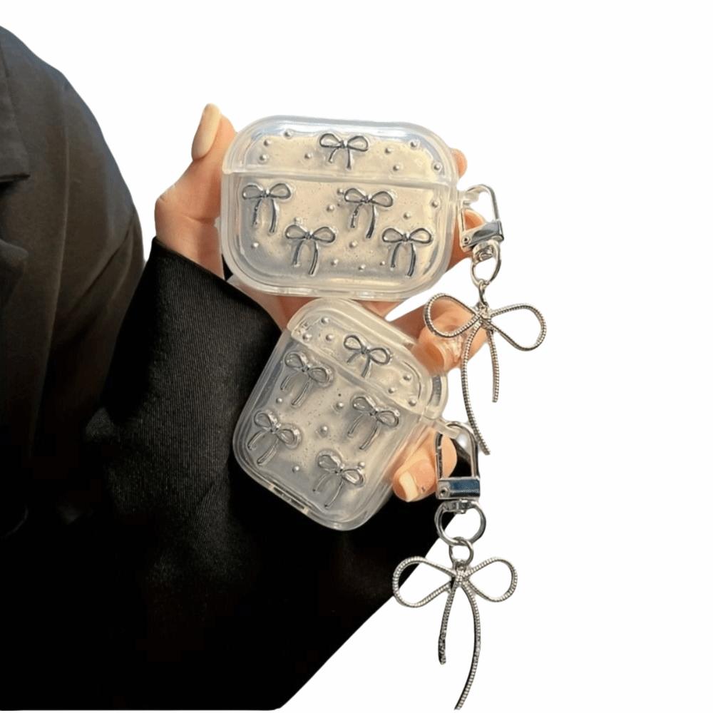 Clear Protective Shell with Pendant Soft Cover Cute Headphones Case for Airpods 4/3/2/1/pro2/pro