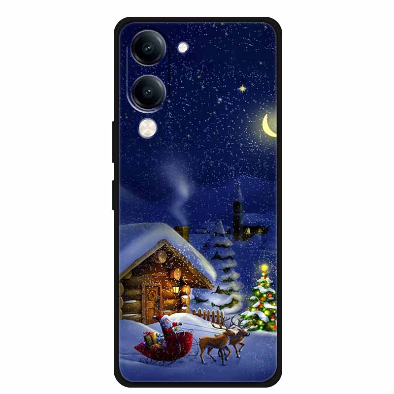 Christmas Case For Vivo Y04 Y04S Y37C Soft Silicone Phone Cover Funda For Vivo Y 04 04S 37C Black TPU Protective Bumper Casing