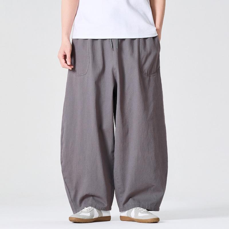 Pantaloni Cargo Casual Larghi Dritti Retro Taglie Forti da Uomo