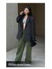 Rasaduffy Women's Retro Loose-Fit Grey Blazer - New Korean Style