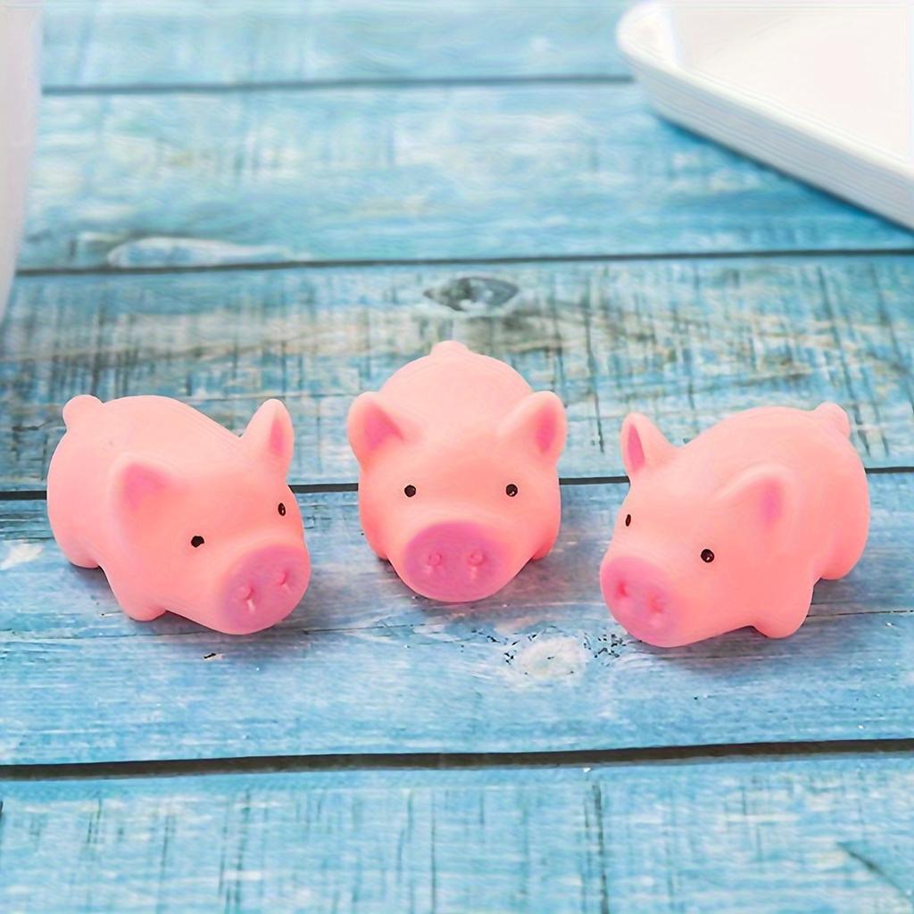 6/36pcs Mini Rubber Pig Baby Bath Toys Pink Piggy Decompression Venting Toys Float Squeak Toys for Baby Shower for Children