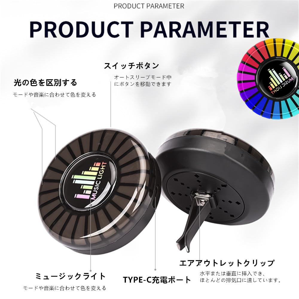 AUSTYLCO Car LED Strip Ambient Mini Smartphone App Air Conditioner Interior Set Light, Size, Sound-Responsive Color-Changing, USB-Powered, Control,