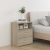 Bedside Table - vidaXL - Sonoma Oak - 2 Drawers - 1 Shelf - 50x32x60 Cm