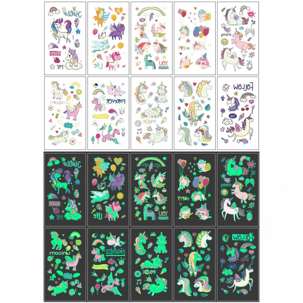 Leuchtende Halloween Tattoo Aufkleber Kinder Cartoon Feiertagsparty Lustige Arm Gesichts Tattoo Aufkleber