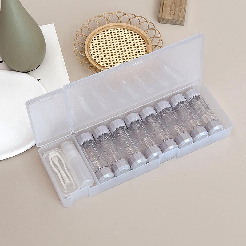 Bärbart flerpack RGP kontaktlinsfodral Cylindriskt hårt kosmetiskt kontaktlinsfodral 8-pack OK linsfodral