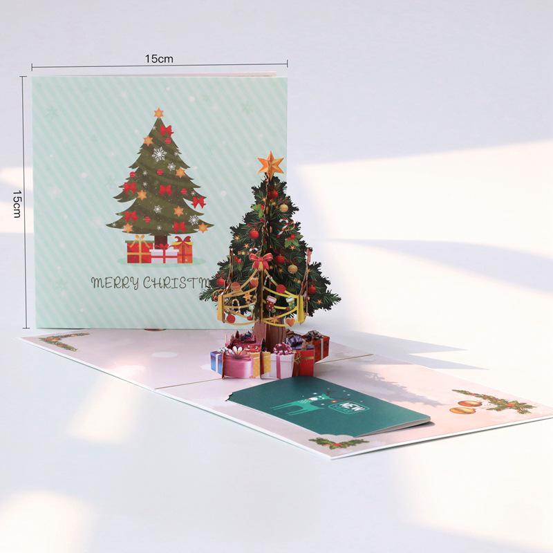 3D Pop-Up Christmas Tree Card - Creative Student Gift for Christmas Activities