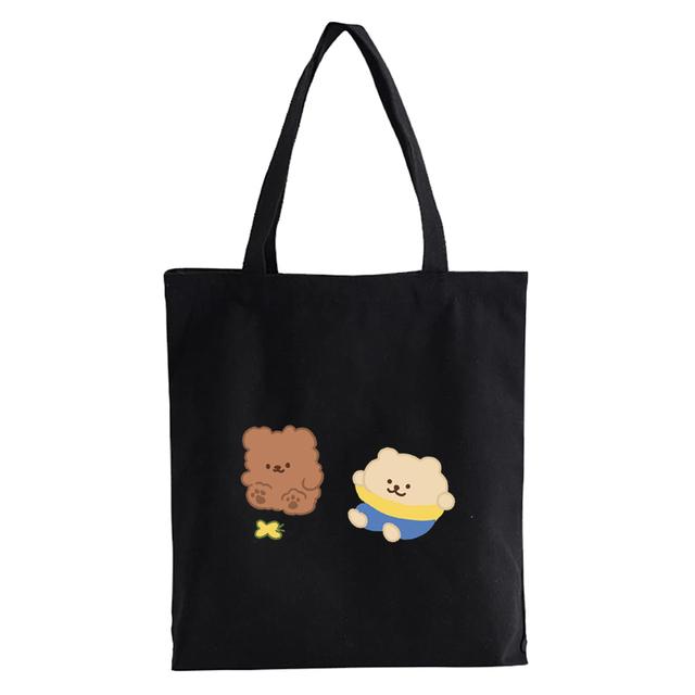 Cartoon avocado Print Canvas Shopping Tote Bag Reusable Women Shopper Bag Fashion Kawaii Female Eco Handbag