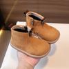Autumn Winter Baby Boys Girls Boots Oxford Suede Children Casual Shoes Outdoor Anti-slip Infant Shoes Plush Kids Ankle Boots