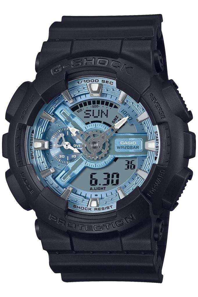 Casio G-Shock férfi karóra, színes számlappal, fekete színben, metálfényezéssel, GA-110CD-1A2JF