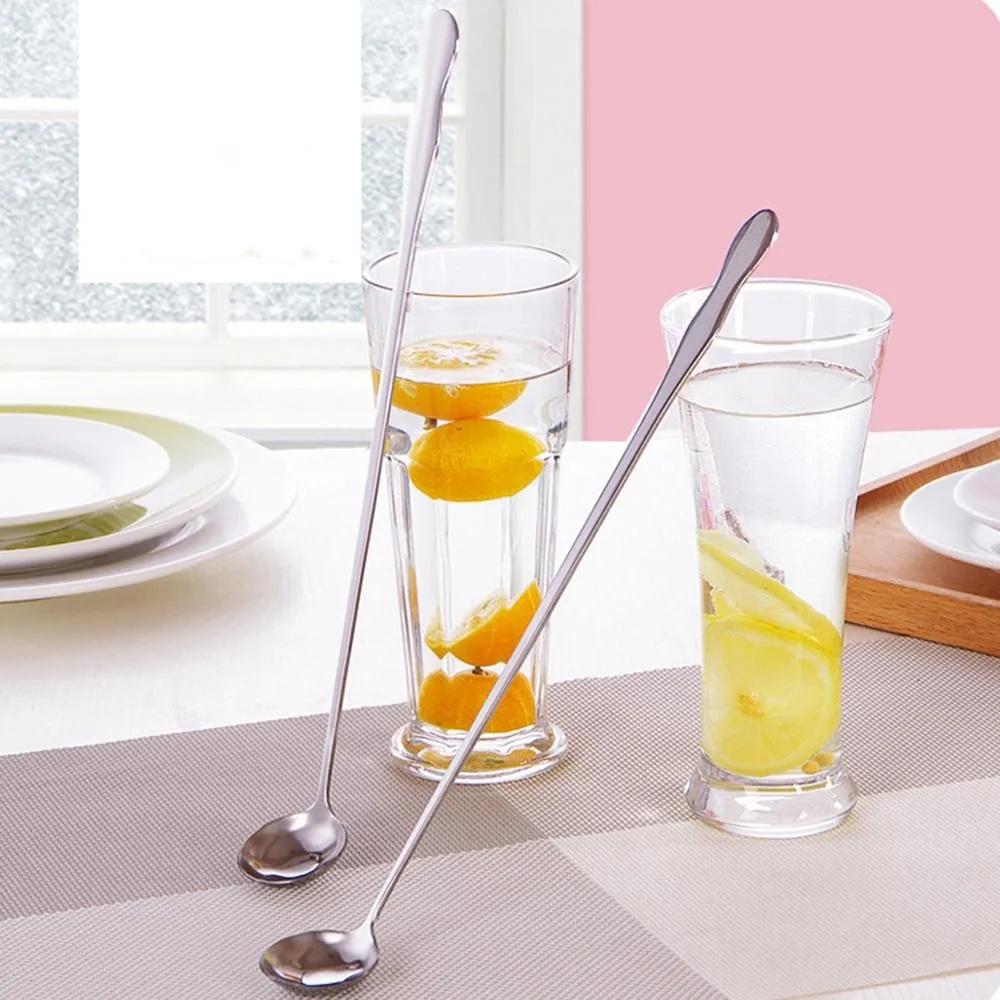 1Pc Stainless Steel Long-handled Stirring Spoon 32cm Multi Purpose Honey Drink Seasoning Spoons Handheld Tableware