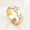 Niche Simple Oil Drip Jewelry Retro Light Luxury Personalized Ins Wind Ring Female Daisy Ring