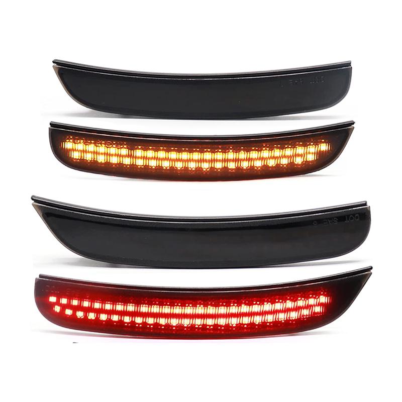For Dodge Charger 2015-2022 Clear & Smoked Lens LED Side Marker Lamp Amber Front Red Rear Side Fender Reflector Lights