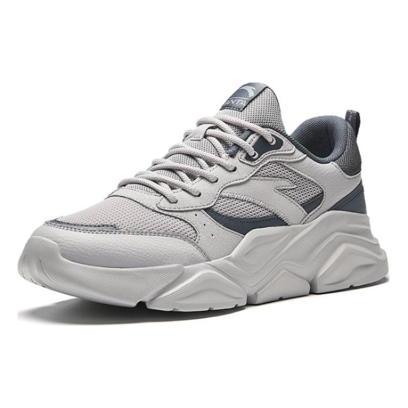 Anta Slip Resistant Abrasion Resistant Low top Casual Shoes Men's Gray Sneakers 912338821-5