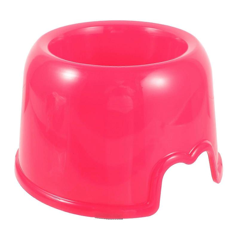 Puppy Bowl Plastic Dog Feeder Portable Home Use Red 19x19cm Easy To Clean 1Pcs