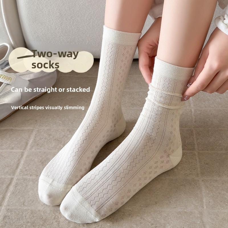 Ballet-style Stockings - Mid-length Socks for Summer, Lightweight, Mesh Fabric, No Bones, Breathable, Multi-layered Socks