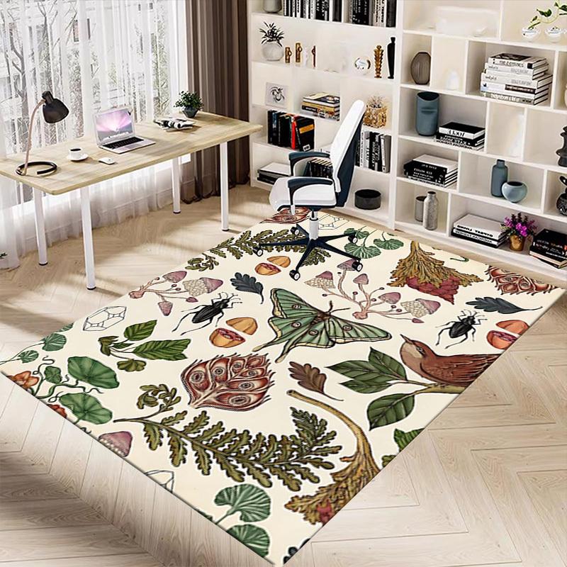 1PC Botanical Illustration Extra Large Non Slip Floor carpet, Office, family, bedroom, Studio   Large Area Rug Indoor Rugs, Vibrant Colors