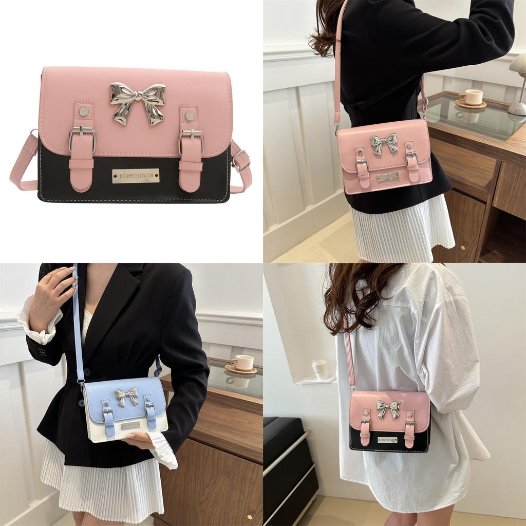 Stylish Korean Fashion Trendy Bowknot Handbag For Women In Elegant Black And Pink Options