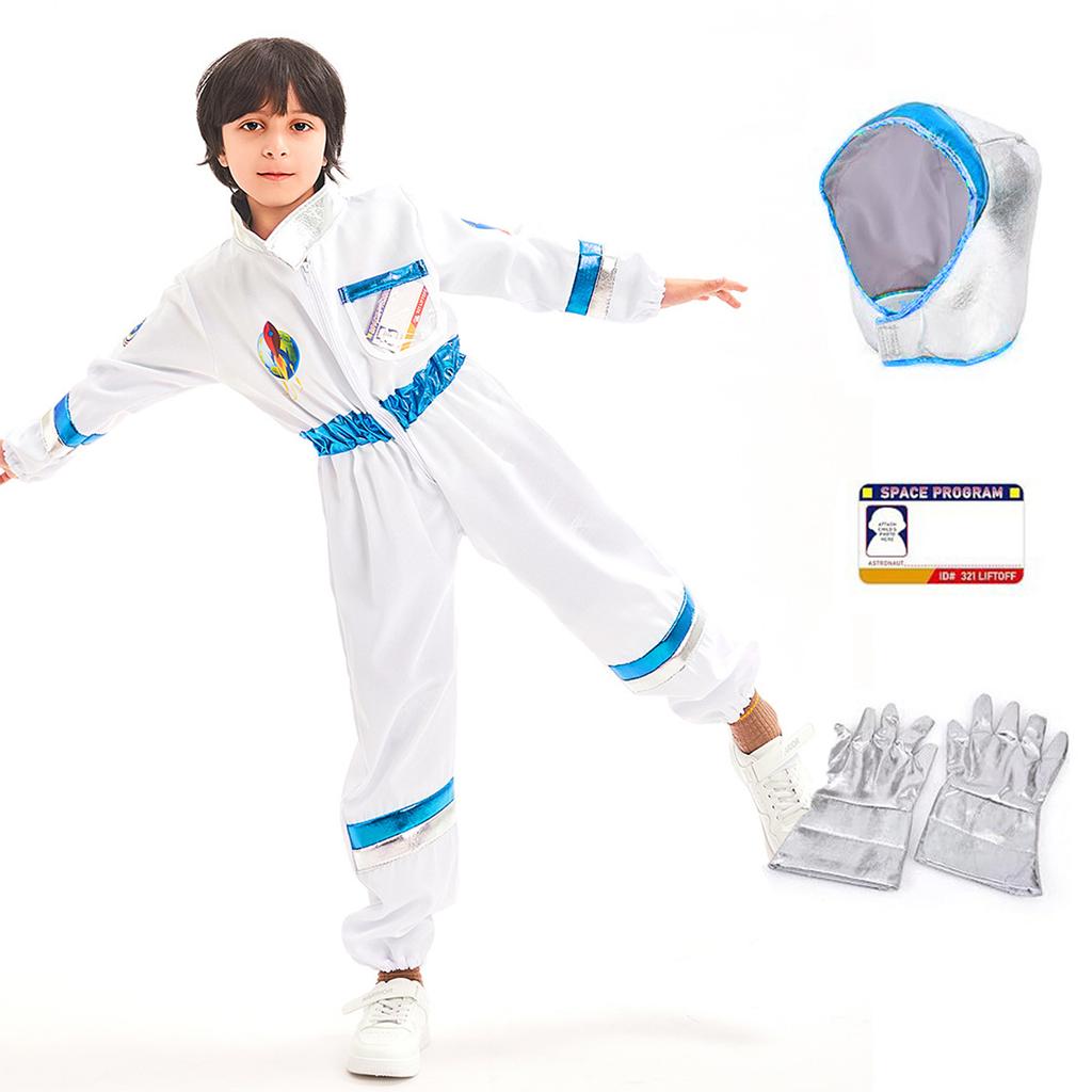 Tuta Spaziale per Bambini Costume da Cosplay Tuta da Prestazione Guanti da Astronauta Set Costume per Festa