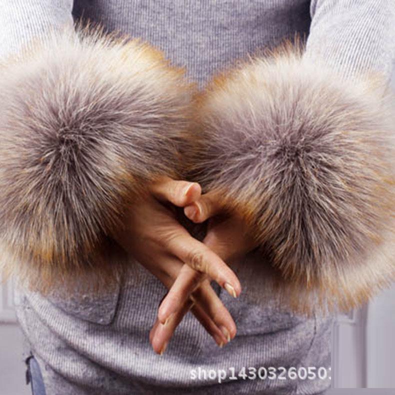 Women's Fluffy Faux Fur Wristband & Cuff Sleevelets