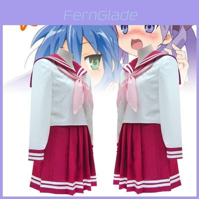 Lucky Star Japanese Cosplay Sailor Suit Jk Uniform Set For Girls With Pleated Skirt And Bow