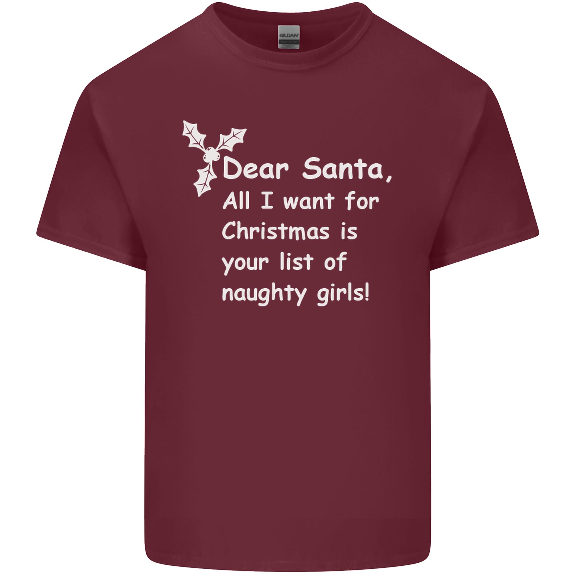 Santa Claus Naughty Girls Funny Christmas Unisexs Light Cotton TShirt S