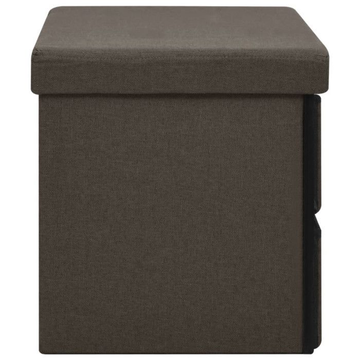 VidaXL Banc de rangement pliable Marron foncé 76x38x38 cm Faux lin, Brun, faux lin (100 % polyester), MDF