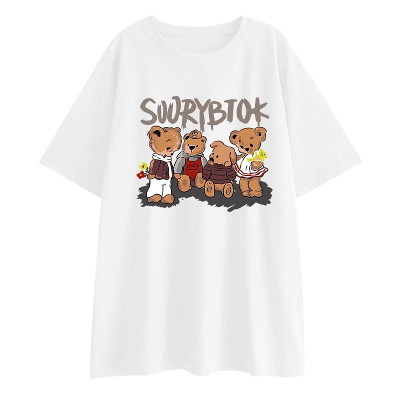 

Maternity White Cotton T-Shirt - Summer 2026 Korean Style, Short Sleeve, High-End, Fresh & Lightweight L [115-135 lbs]